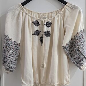 Denim & Supply Ralph Lauren Cream Embroidered Blouse